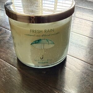 Kirklands Fresh Rain Candle with Silver Lid